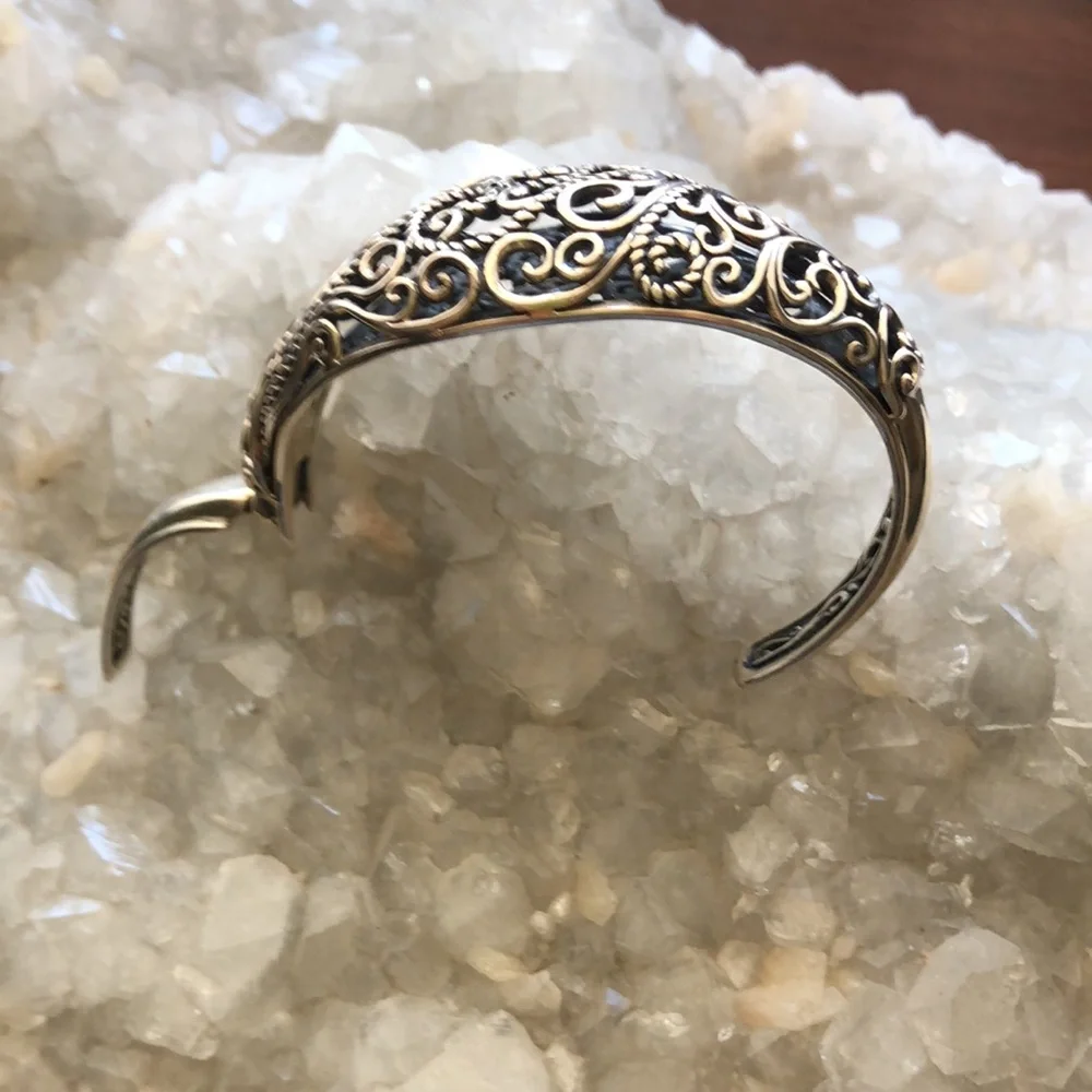 NWOT Designer Carolyn Pollack Pollack Sterling Silver Bracelet Goth Victorian